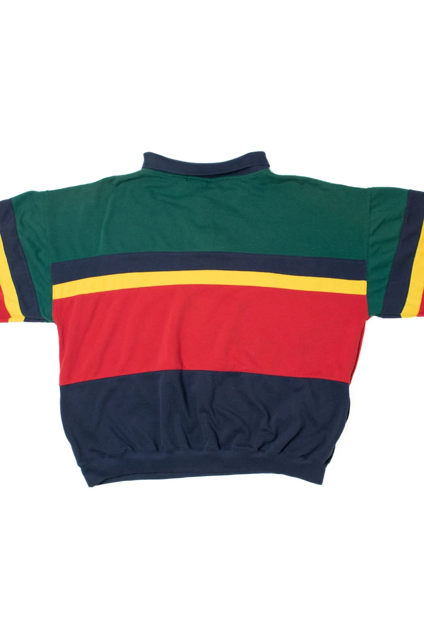 Vintage Bold Stripe Polo Sweatshirt 3 Vintage Bold Stripe Polo Sweatshirt - Image 3