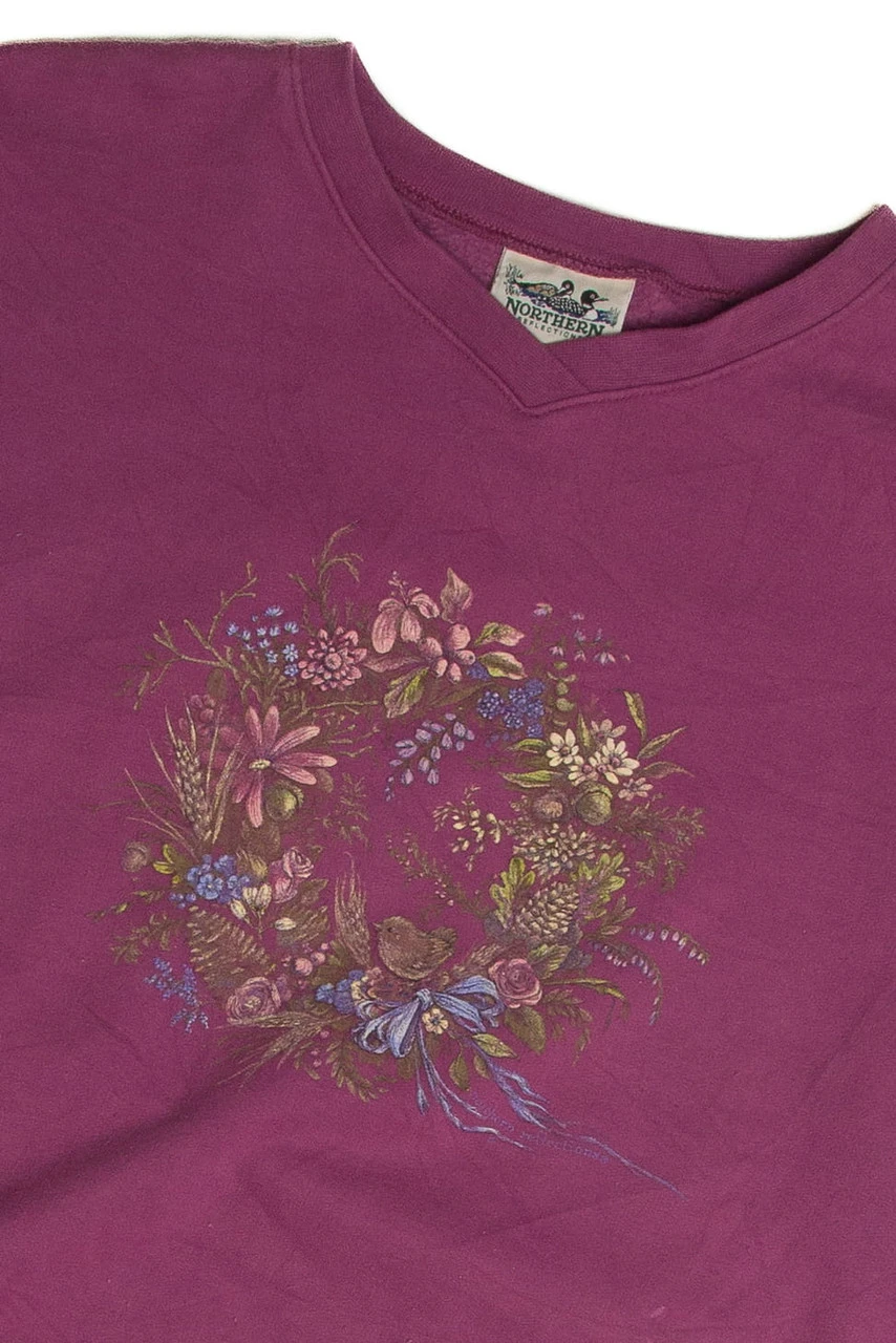 Vintage Bird And Wreath Sweatshirt 2 Vintage Bird And Wreath Sweatshirt - Image 2