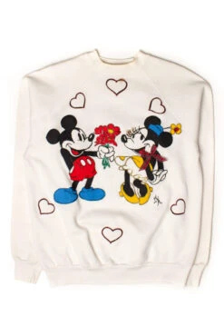 Vintage Handmade Applique Mickey & Minnie Sweatshirt (1990s) -US Vintage Clothing Sales vintage sweatshirts 6835 1 scaled 13902.1666807133