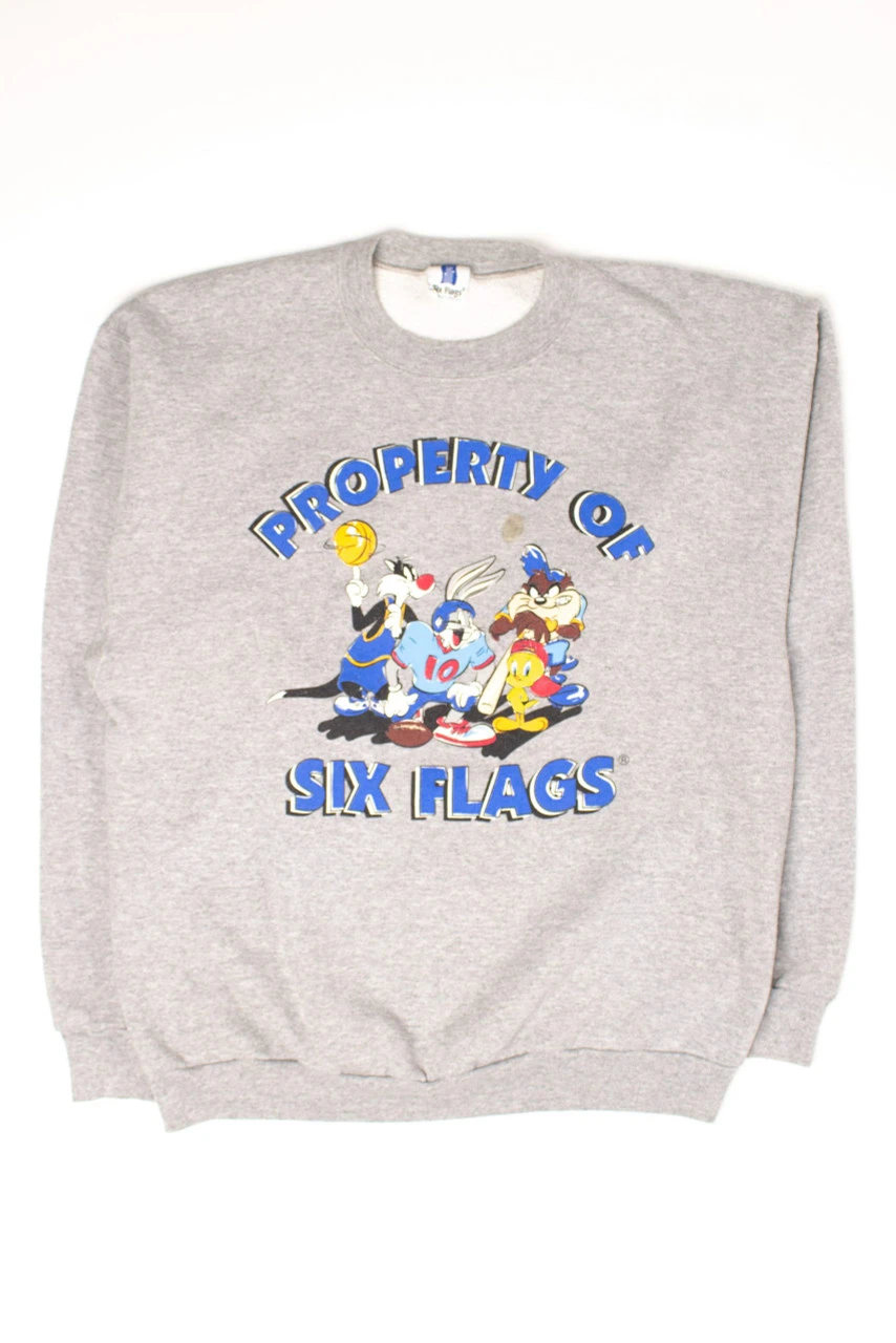 Vintage Looney Tunes 'Property Of Six Flags' Sweatshirt (1998) 2 Vintage Looney Tunes 'Property Of Six Flags' Sweatshirt (1998) - Image 2