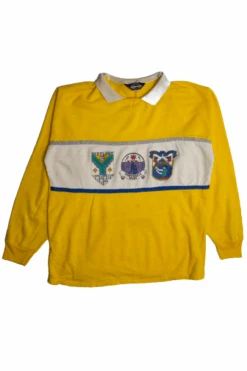 Best Seller 5 Vintage Yellow Rugby Collared Sweatshirt (1980s)