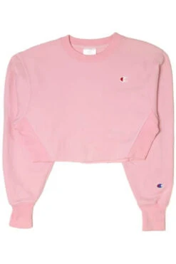 Vintage Champion Reverse Weave Raw Hem Cropped Sweatshirt