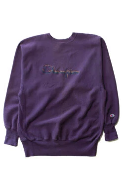 Vintage Purple Embroidered Champion Sweatshirt (1990s)
