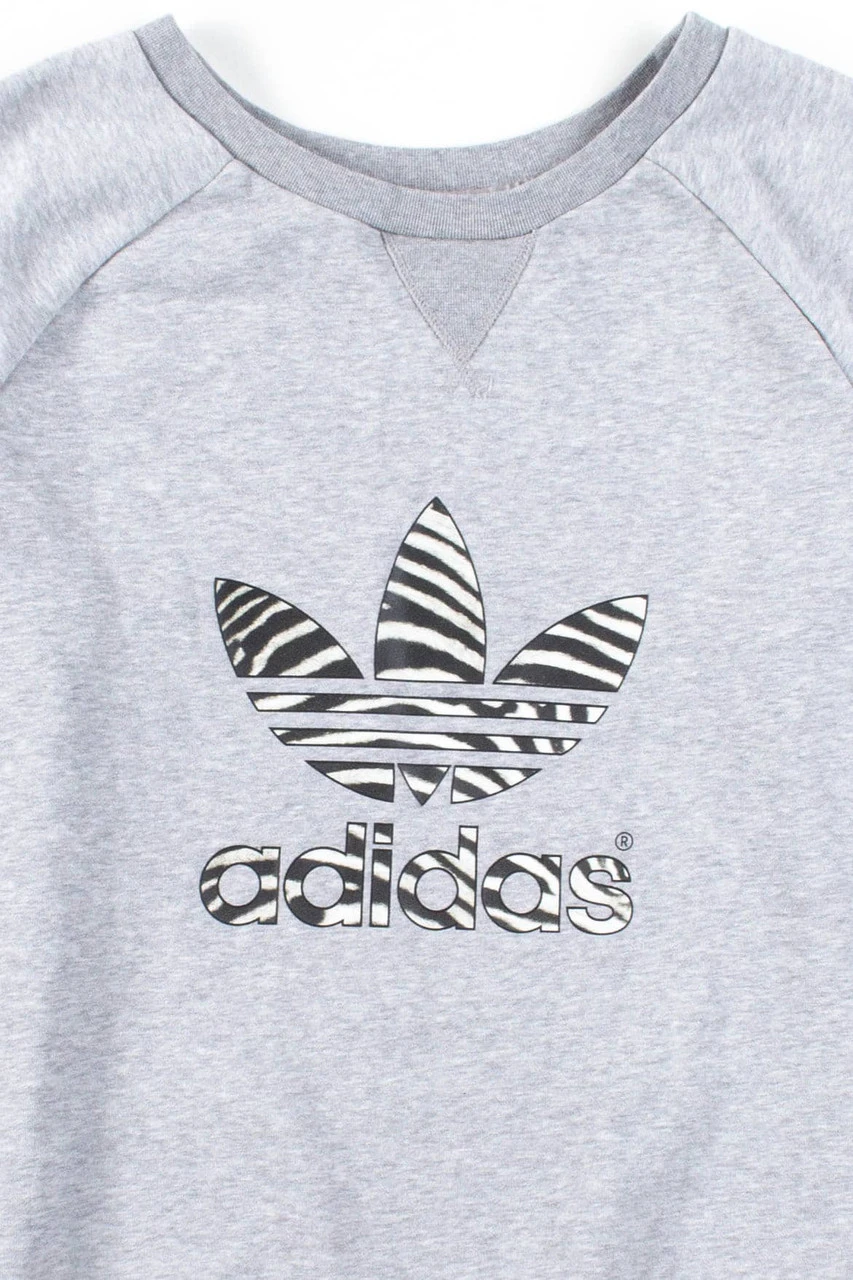 Adidas Zebra Logo Sweatshirt Dress 1 Adidas Zebra Logo Sweatshirt Dress