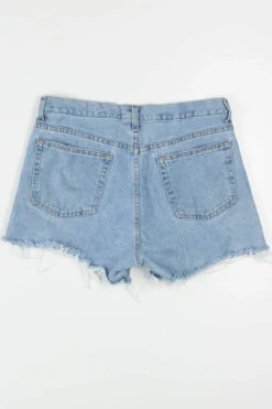 Medium Wash Cut Off Denim Shorts (sz. 34) -US Vintage Clothing Sales womens denim shorts back 196 59229.1666807942