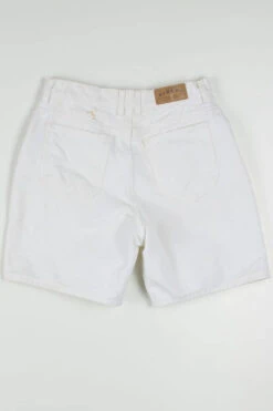 Women's Vintage Cream Denim Shorts 327 (sz. 12) -US Vintage Clothing Sales womens denim shorts back 327 35319.1666808981